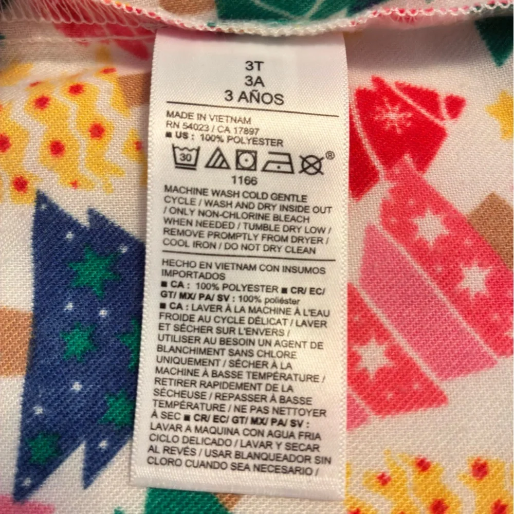 Old Navy Toddler Flannel Pajama Set Christmas Trees Multicolor Size 3T
